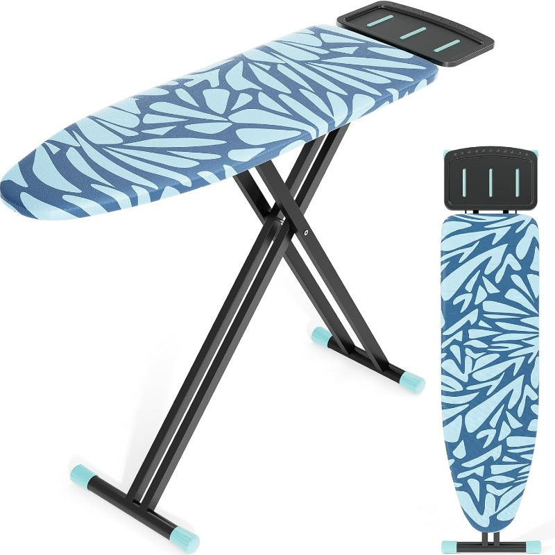 Full Size Heavy-Duty Ironing Board with Heat-Resistant Cover & Iron Rest - Adjustable Height (28-36\