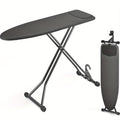Compact Foldable Ironing Board 13X43 | Heat Resistant Cover, 7 Height Adjustable, Space Saver - Solid Grey\u002FBlack, Metal, Brand: Kingrack